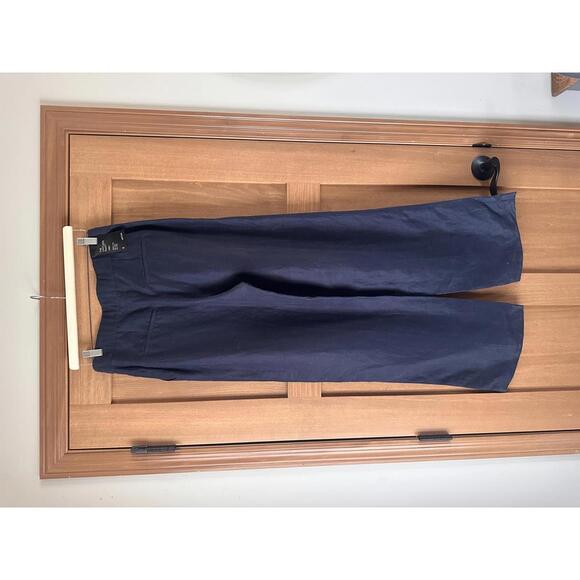 NWT Aritzia The Limitless Linen Wide Leg Pants in Dark Night Navy Women’s size 8 - Picture 4 of 15